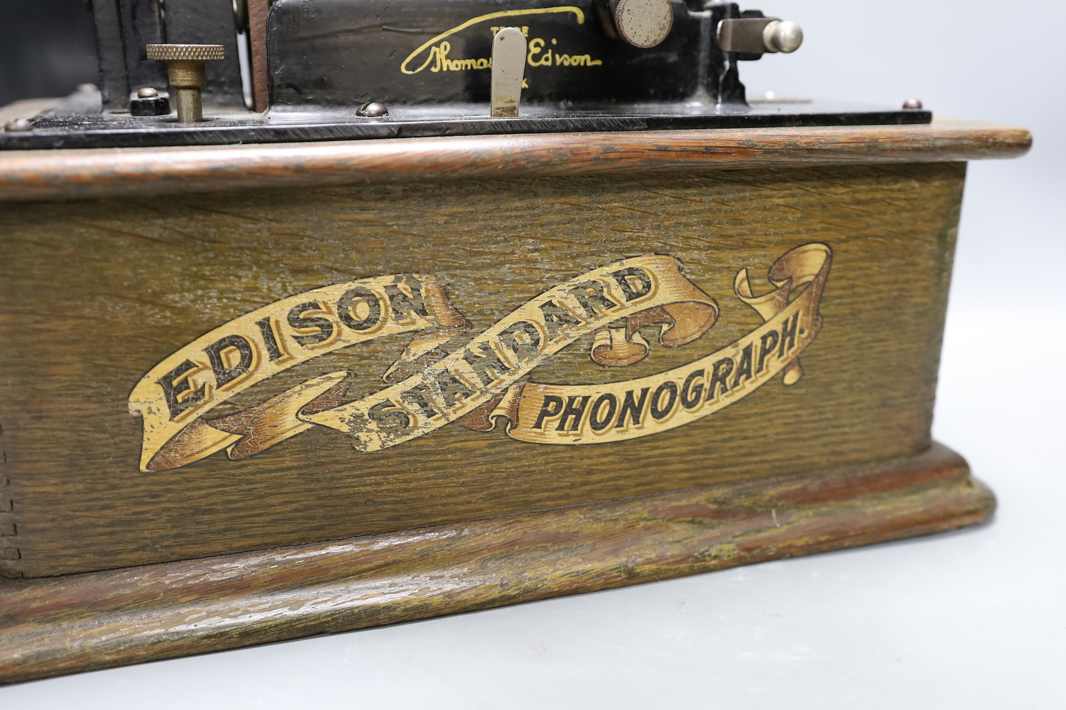 An Edison standard phonograph with horn